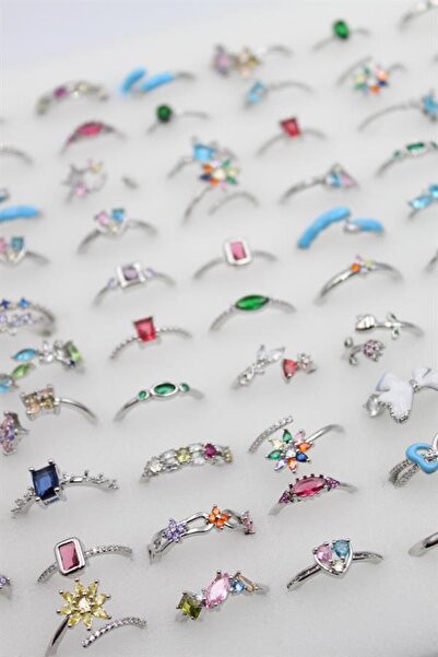 MENESSA 12pcs mixed princess ring set - silver