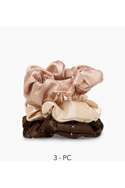 Lifestyle Pack of 3 Embellished Hair Scrunchie