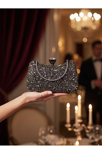 VARLIK AYAKKABI ÇANTA New Season Stone-Embellished Evening Dress Bag with Han...