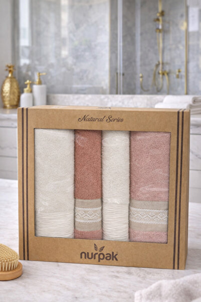 Nurpak Bath Towel Set Bathroom Towel Set 100% Cotton 2 Pieces 90*150 cm - 2 P...