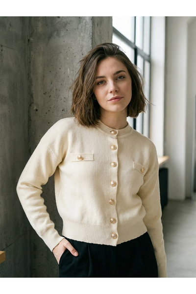 SAYZEN Basic Cardigan/Jacket with Gold Buttons