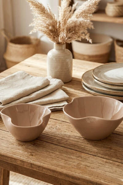 Anadolu Saray طقم من 2 وعاء سيراميك بتصميم إسكندنافي مستطيل الشكل، طقم من 2 و...