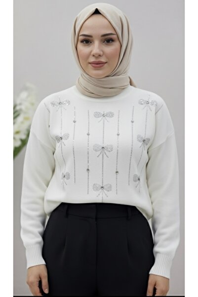 Nursay Thin Knitwear Sweater with Stones