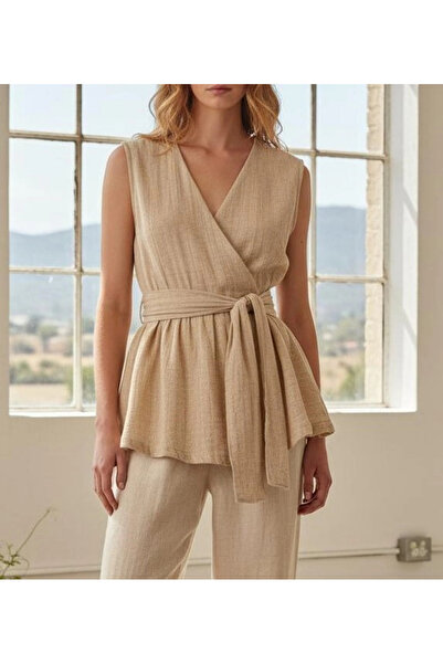 Su Koleksiyon Everyday Anvelop Linen Blouse
