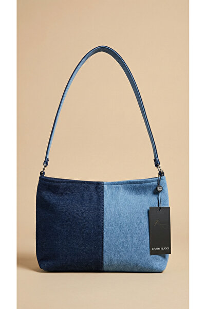 ENZİM JEANS Kadın Kot Omuz Çantası Denim Kumaş Askılı Çanta