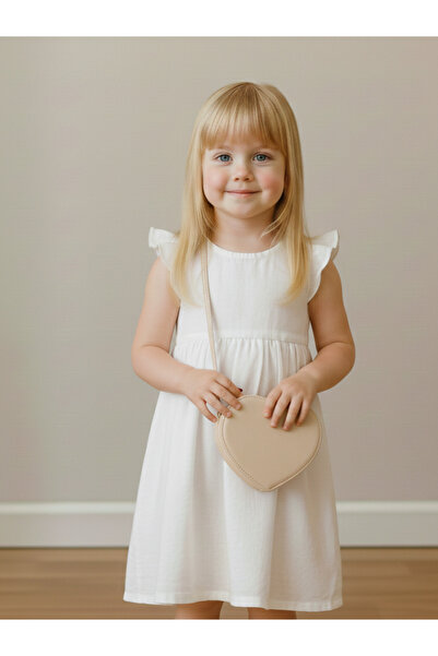 Generic Darling Heart Bag Moonlight Gold Kids Vegan Leather Shoulder Bag