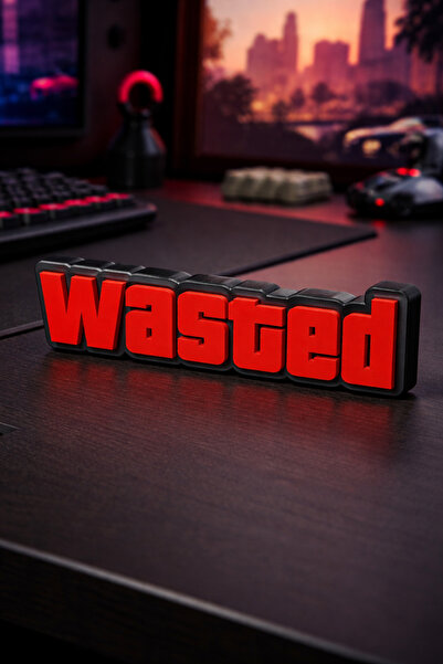 loftico GTA “WASTED” Dekor Yazı – Gamer Oyuncu Yayıncı Aksesuar 20 cm