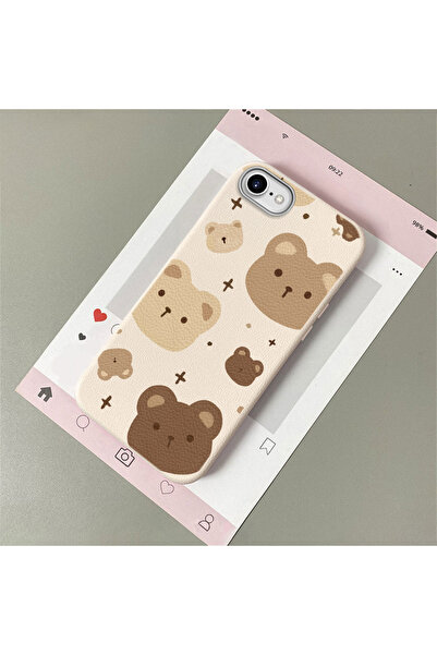 CASEVIBE iPhone 7/8/SE 2020 2022 Uyumlu,sevimli ayıcık desenli deri dokulu şı...