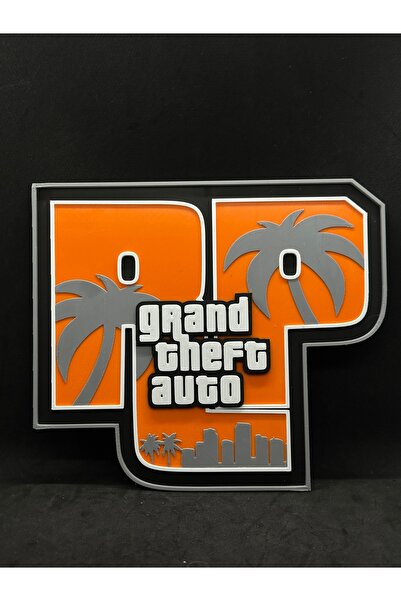 GoKa 3D Craft GTA RP (Grand Theft Auto) Temalı Duvar Dekoru - GOW Oyuncu Odas...