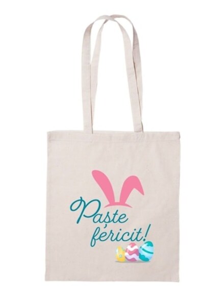 Gamma Print Sacoșă de cumpărături din bumbac, cu print de Paște