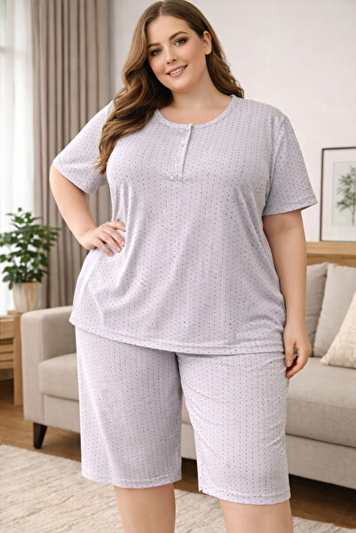 MODA Women's Capri Cotton 3-Button Full-Fit Breathable Fabric Patterned Pajam...