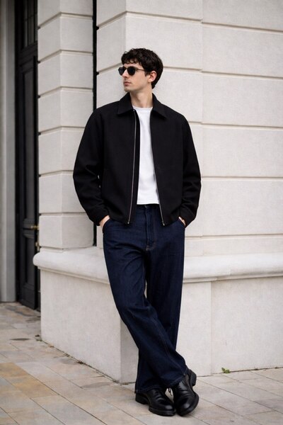 BASEL.CO Jachetă unisex de bază, supradimensionată, premium, din țesătură chi...