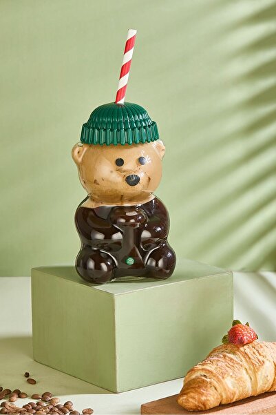 morponi Pinterest Style Phenomenon Green Cap Flask with Straw 500 ml 1 Piece