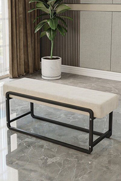 baresmu Sora Modüler Bench – Baby Face Kumaş, Demonte, Siyah Metal Ayaklı Mod...