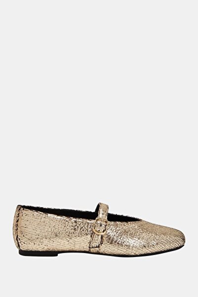 Katy Perry The Evie Mary Jane Women's Gold Buckle Ballerinas