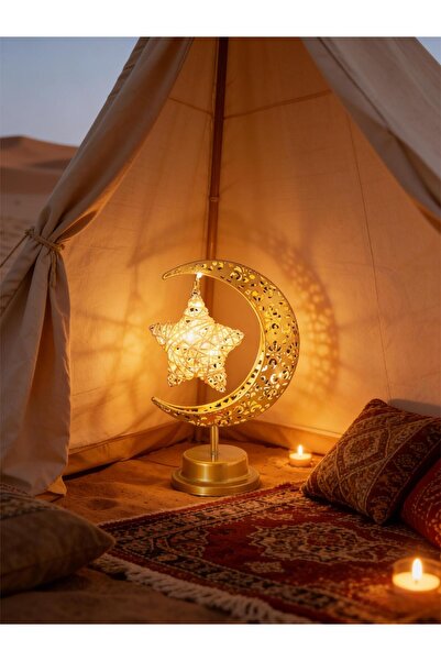 Pomefar Ramadan Decorations Lights, Warm White Ramadan Night Table Moon Star ...