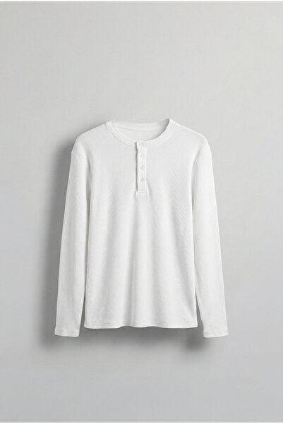 ablukaonline Ανδρικό μπλουζάκι με κουμπιά, μεγάλου μεγέθους, βασικό μακρυμάνι...