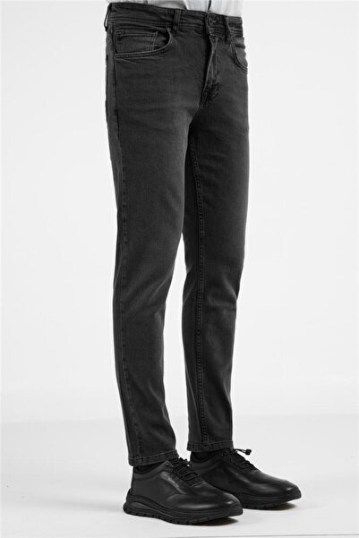 İmza Anthracite 5 Pocket Slim Fit Cotton Denim Trousers 1023255166