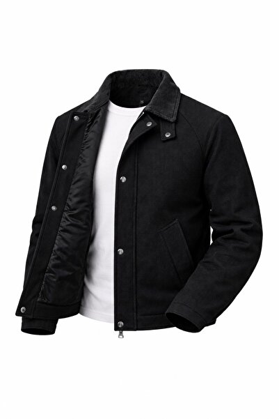 LUMAST Textured Fabric Velvet Collar Design Jacket