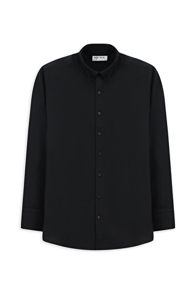 Kiğılı Long Sleeve Regular Fit Buttoned Collar Cotton Easy-Iron Shirt