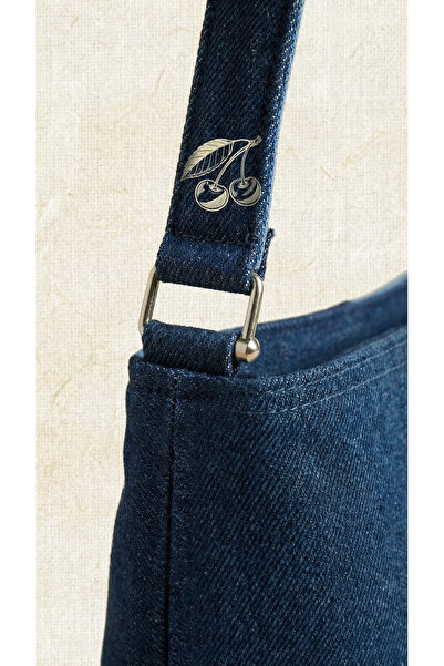 ENZİM JEANS Geantă de umăr din denim pentru femei, geantă cu curea din materi...