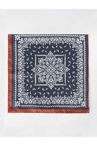 Jimmy Key Lacivert Çoklu Etnik Desenli Dokuma Eşarp