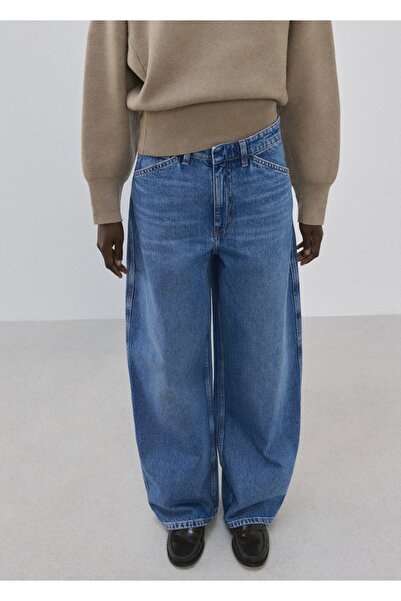 MANGO Woman Orta belli balon jean pantolon