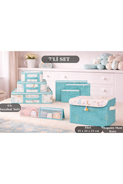 PONÇİK BEBEK 7'li Set Bebek Çocuk Odası Oyuncak Kıyafet vs Düzenleme Kutusu& ...