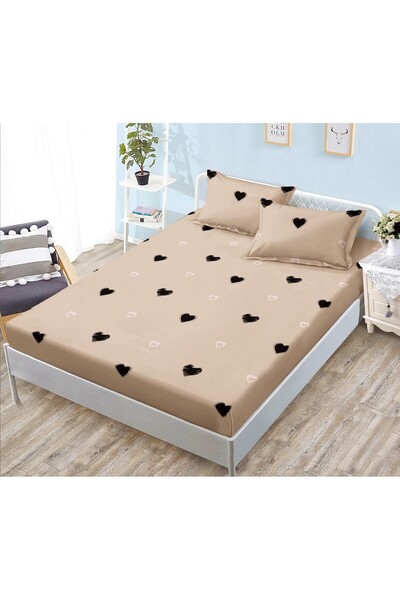 Casa de Vis Fitted sheet with elastic + 2 pillowcases, 160/200, Online, JE-24