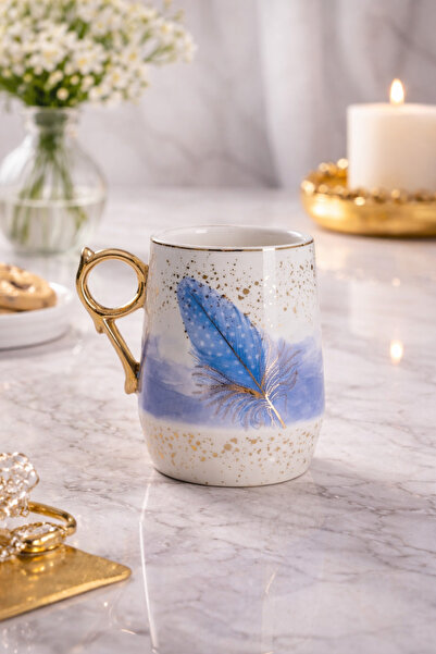 YzHome Acar Porcelain Gilded Patterned Mug 220ml
