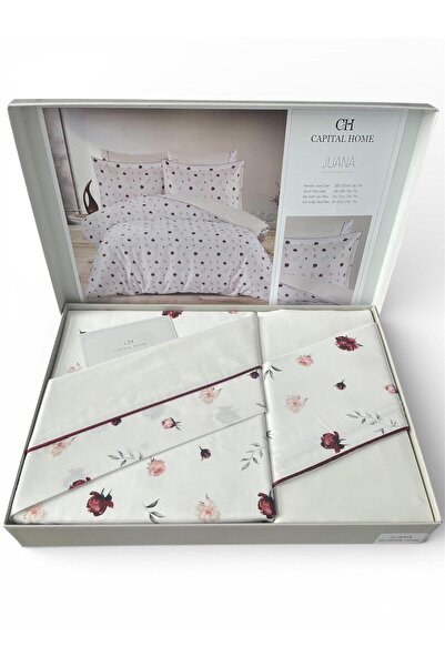 Capital Home Double Bedding Set 100% Cotton Satin Set of 6