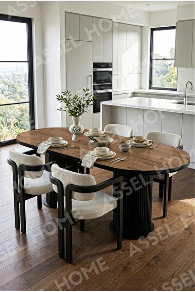 ah assel home Nidya Bohem Ayak 4'lü Tokyo Metal Demonte Sandalye 80x140 Masa ...