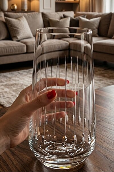 DECOSTYLE Rain Cut Decorated Paşabahçe 420015 Glass 6 Pcs