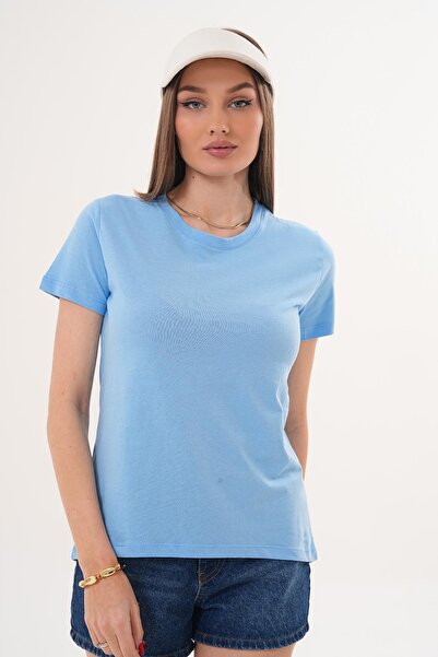 ŞİMAL Γυναικείο T-Shirt με λαιμόκοψη ποδηλάτου και μακρύ πίσω μέρος oversized...