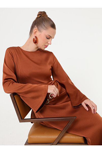 Refka Tie-Waist Detailed Dress - Camel