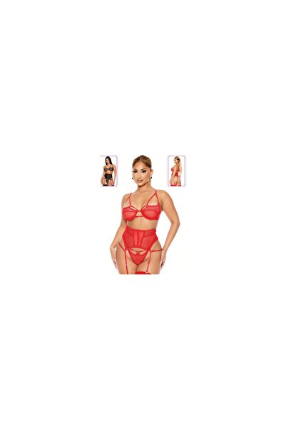 Fantezi Göz Alıcı Çorap Kombini Jartiyer Kombin Set 8610