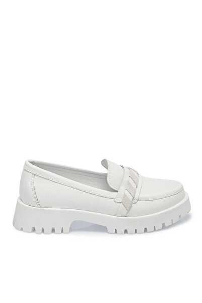 Tergan Beyaz Hakiki Deri Kadın Loafer - K25I1AY67823-A26