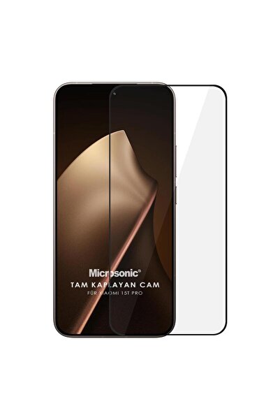 Microsonic Mi 15T Pro Tam Kaplayan Temperli Cam Ekran Koruyucu Siyah