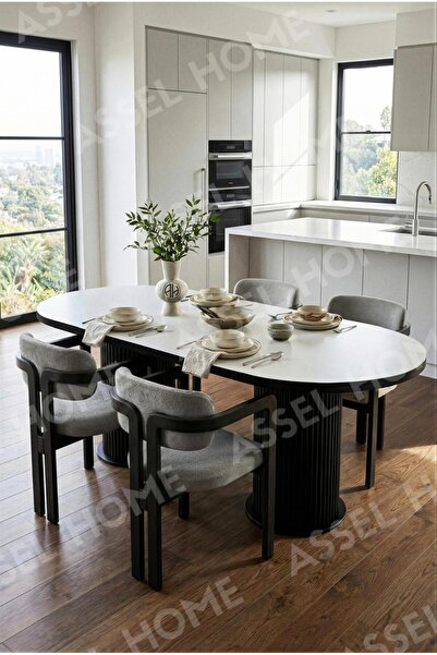 ah assel home Nidya Bohem Ayak 4'lü Tokyo Metal Demonte Sandalye 80x140 Masa ...