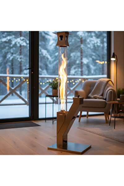 Kamp Ayısı Kamp Ayısı® Kule Roket™ Uzun Camlı Pelet Sobası, Pürmüz ve Pelet H...