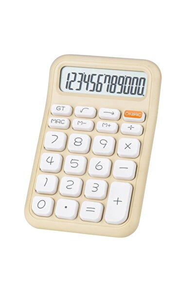 Powermaster Pm-25409 Cream Color 12-Digit Lcd Display Desktop Calculator - Pa...