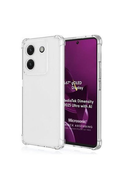 Microsonic حافظة Mi Poco M7 Pro شفافة ممتصة للصدمات