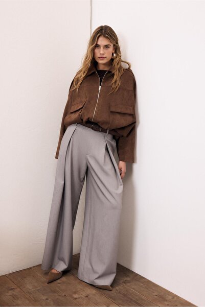 Stradivarius Maxi pensli kemerli pantolon