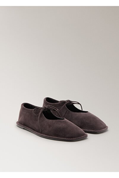 MANGO Woman Düğüm detaylı bale ayakkabısı