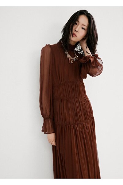 MANGO Woman Şifon parçalı elbise