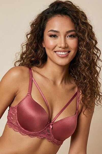 Pink Cadillac Gül Kurusu Balenli Süngerli İp Detaylı Dantelli Özel Tasarım Ka...