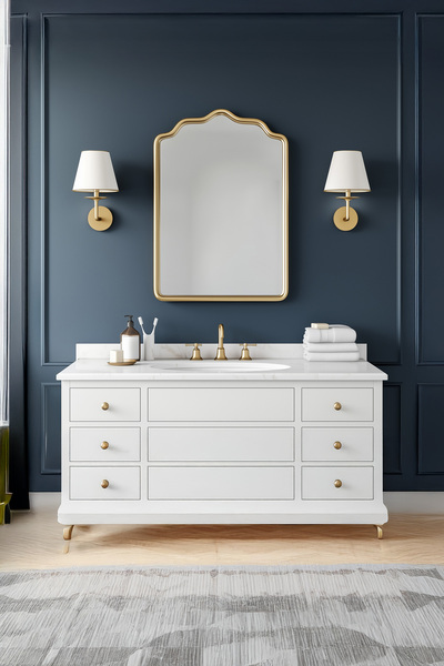 Mirze Life Modern Tasarım Estetik Duvar Aynası Gold Çerçeveli Salon Aynası