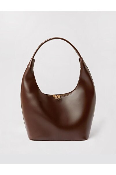 Jimmy Key Acı Kahve Deri Görünümlü Basic Omuz Çantası