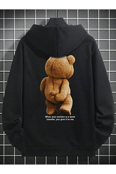 Marco Fresco سويت شيرت بقلنسوة مطبوع عليه دب تيدي للجنسين قصة فضفاضة