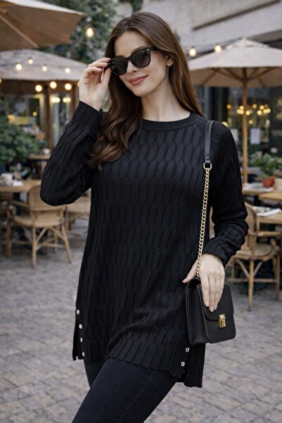 Fresh&Moda Women's Mercerized Slit Young Mother Seasonal Sweater